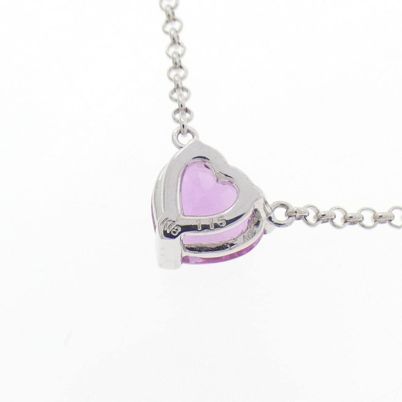 K18WG ハート サファイヤ ネックレス 1.15CT