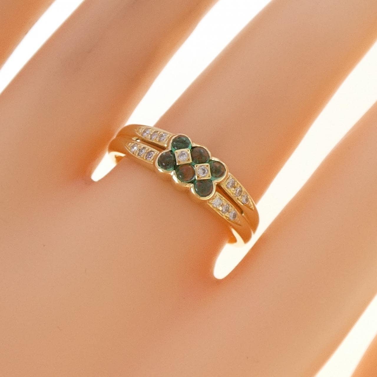 K18YG エメラルド リング 0.41CT