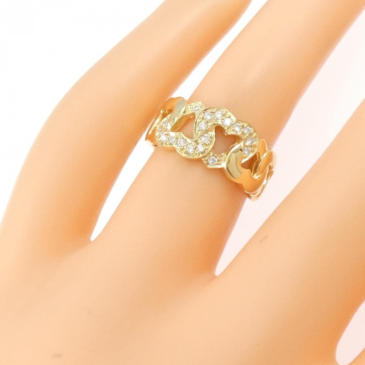 K18YG ハート ダイヤモンド リング 0.16CT