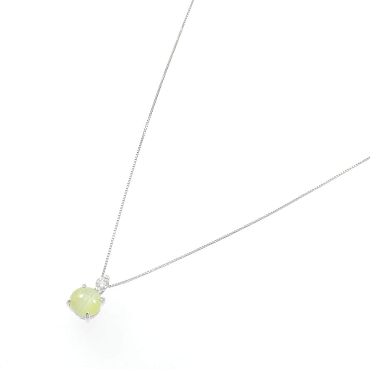 PT900/PT850 クリソベリルキャッツアイ ネックレス 1.76CT