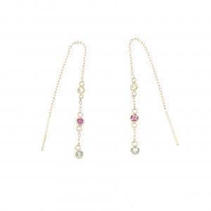 K14YG カラーストーン ピアス