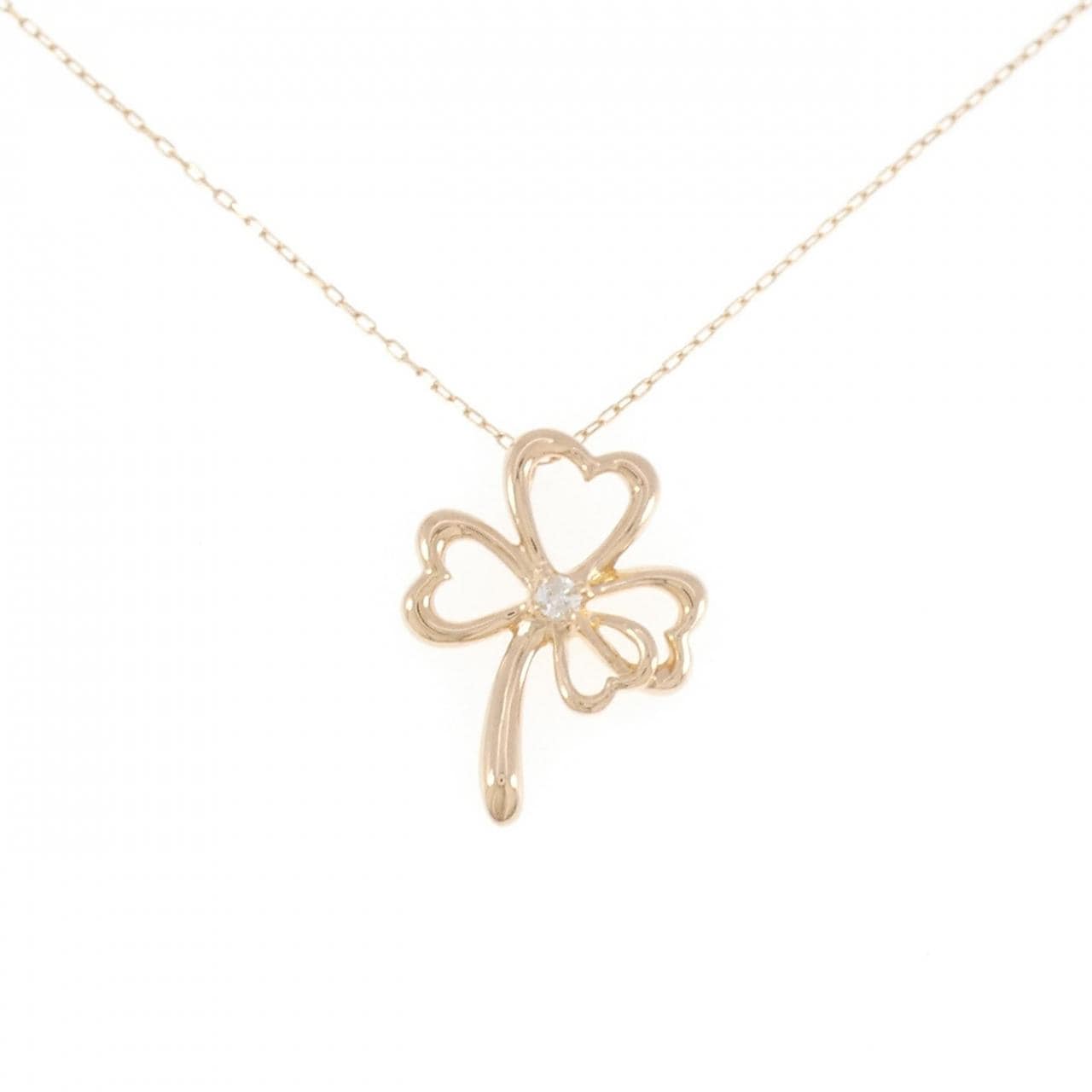 K18PG Clover x Heart Diamond Necklace