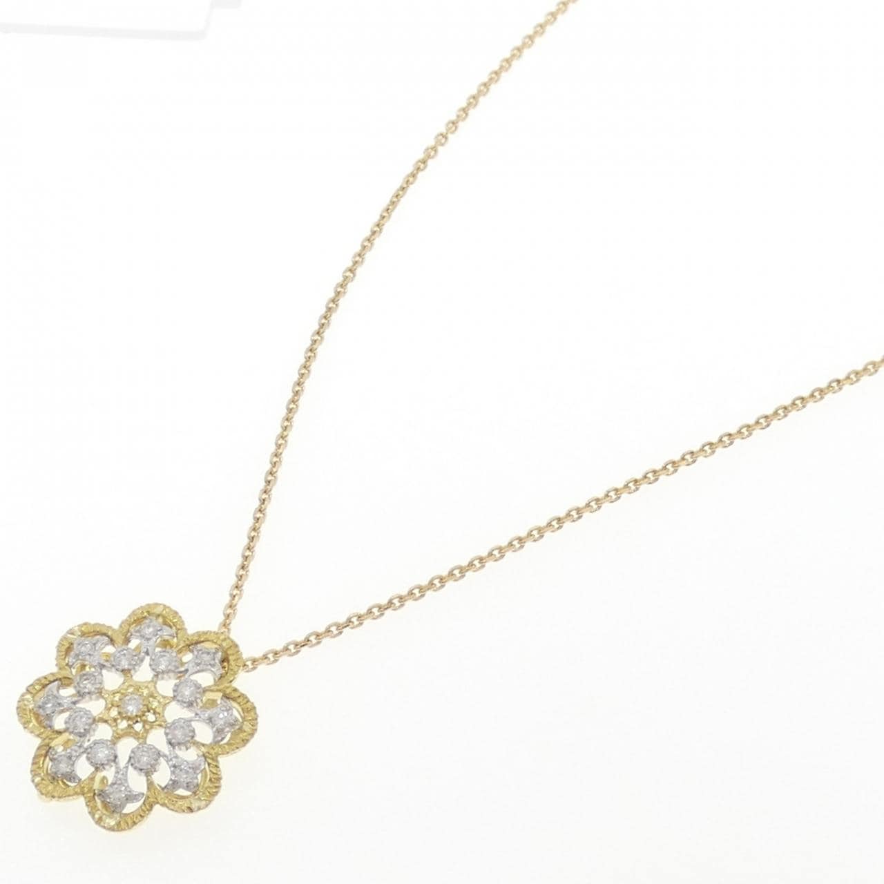 K18YG/K18WG ダイヤモンド ネックレス 0.50CT
