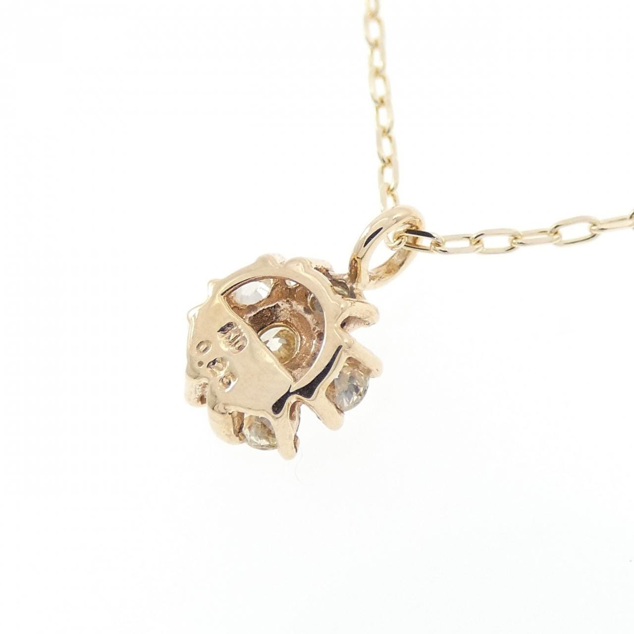 K10YG 花朵钻石项链 0.25CT