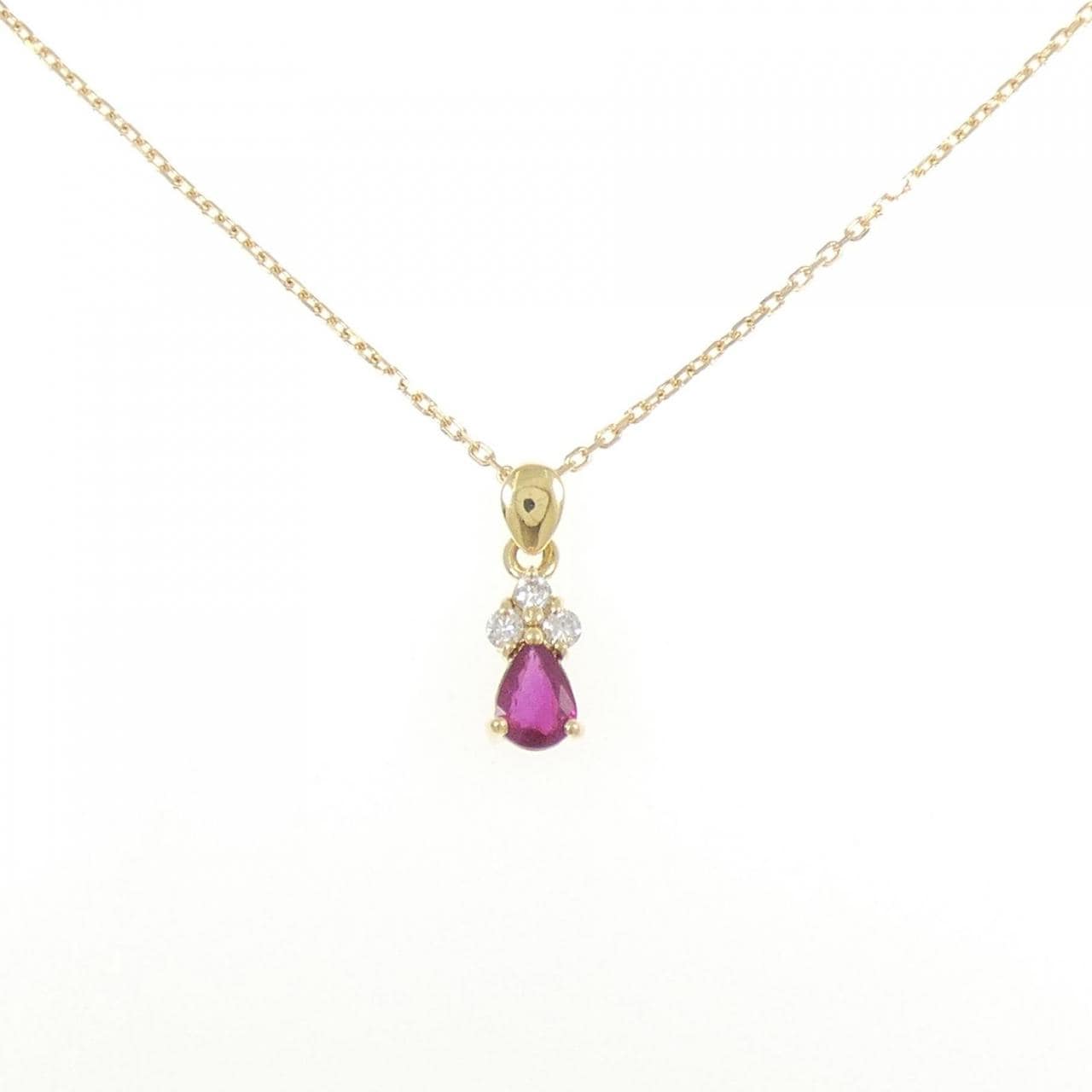 K18YG ルビー ネックレス 0.45CT