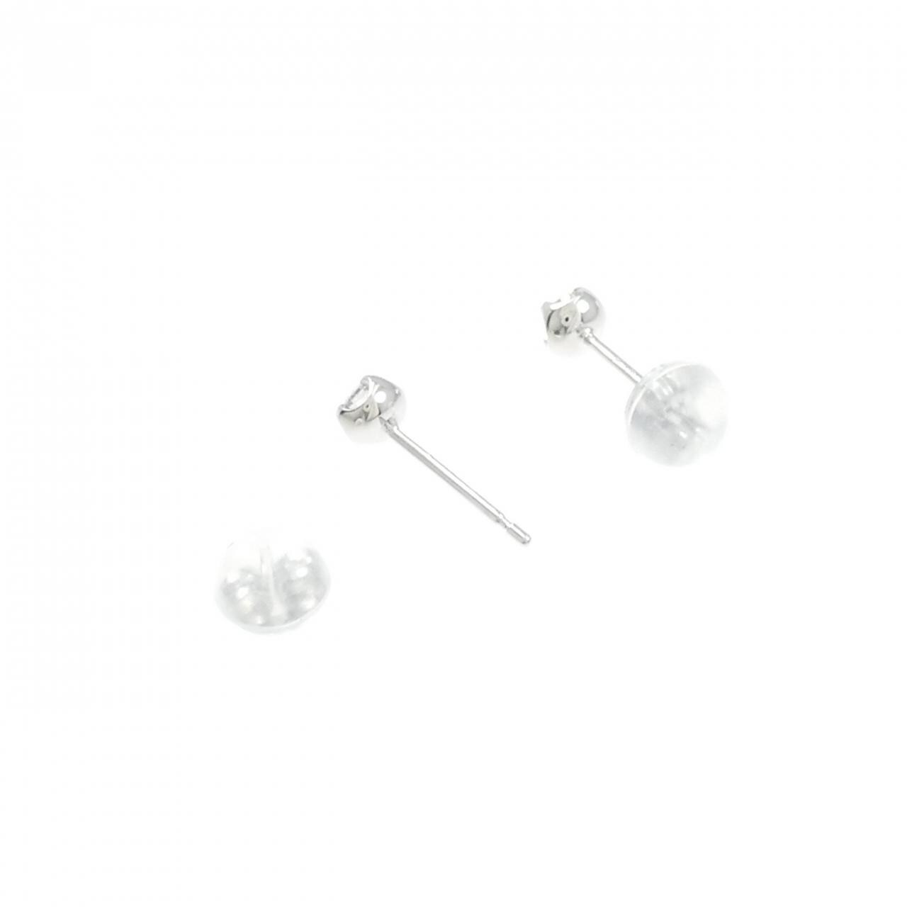 K10WG ソリティア ダイヤモンド ピアス