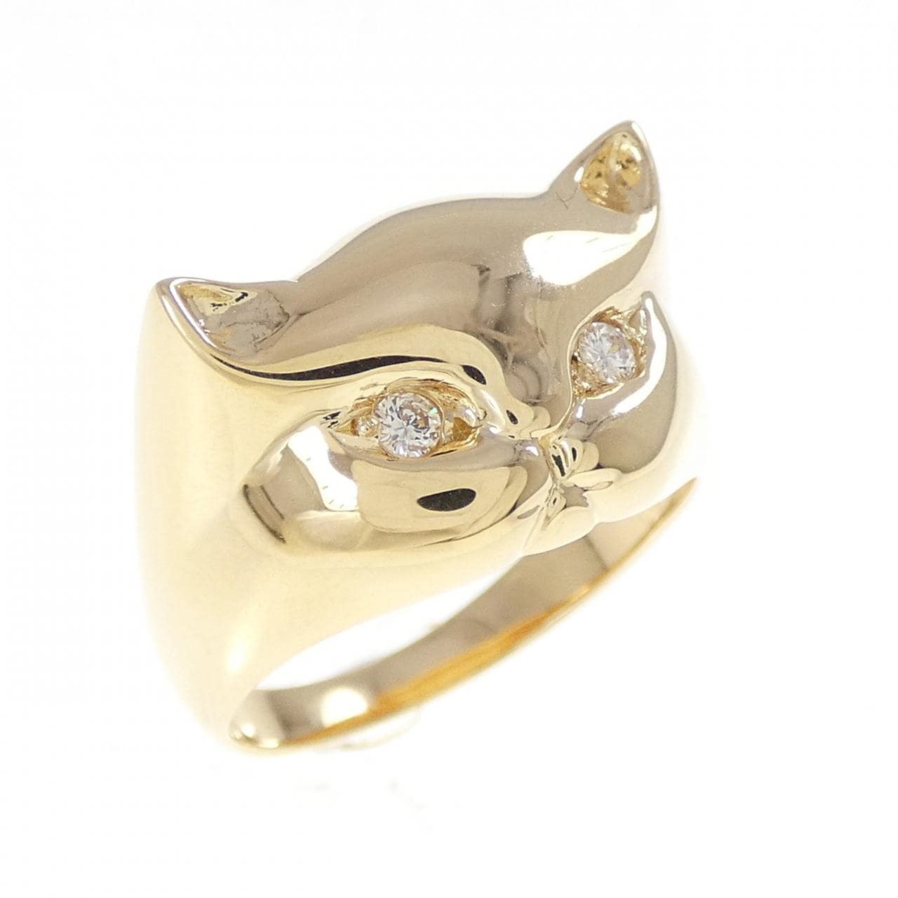 K18YG キャット ダイヤモンド リング 0.06CT