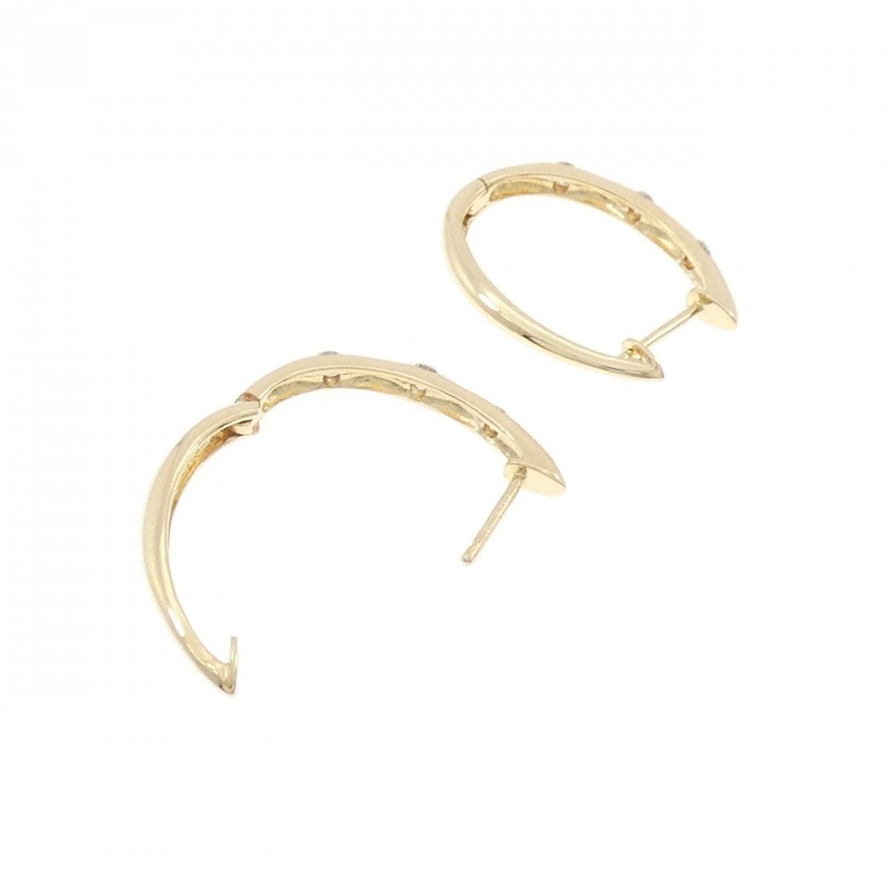 K18YG スリーストーン ダイヤモンド ピアス 0.20CT