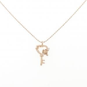 K10PG ハート×ローズ×キー ダイヤモンド ネックレス 0.01CT