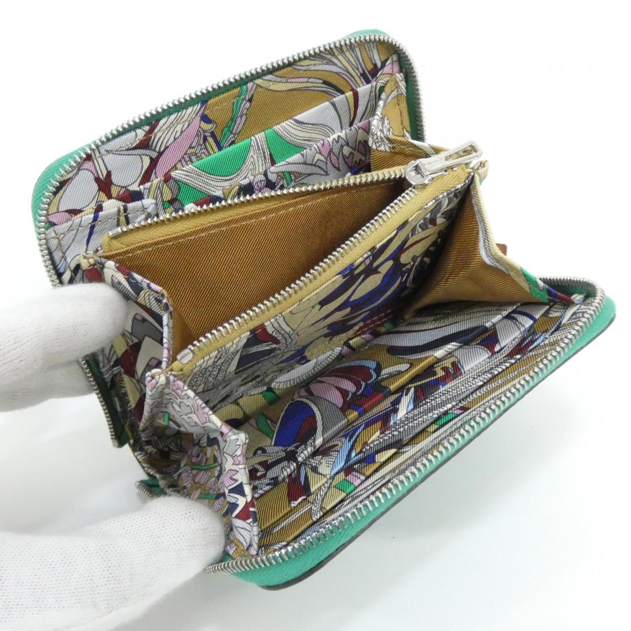 エルメス FANTAISIE BOTANIQUE シルク イン コンパクト 080204CK 財布