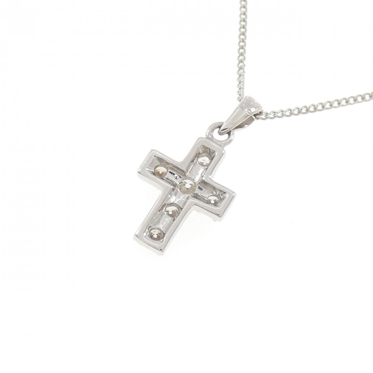 PT900/PT850 クロス ダイヤモンド ネックレス 0.23CT