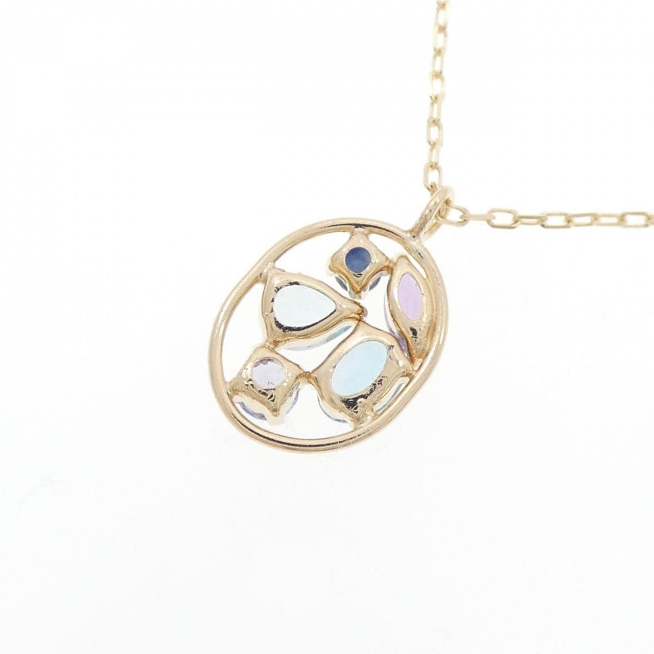 K10YG彩色宝石项链