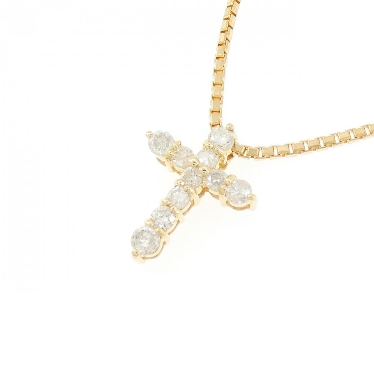 K18YG クロス ダイヤモンド ネックレス 0.50CT