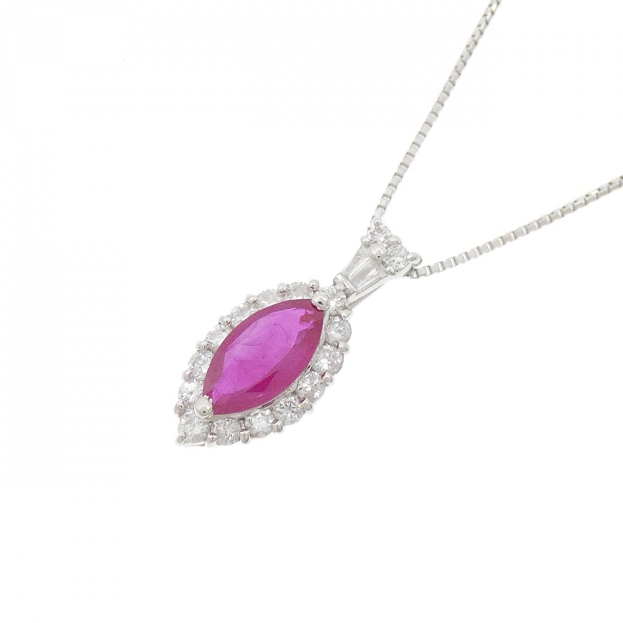 PT900/PT850 ルビー ネックレス 1.01CT
