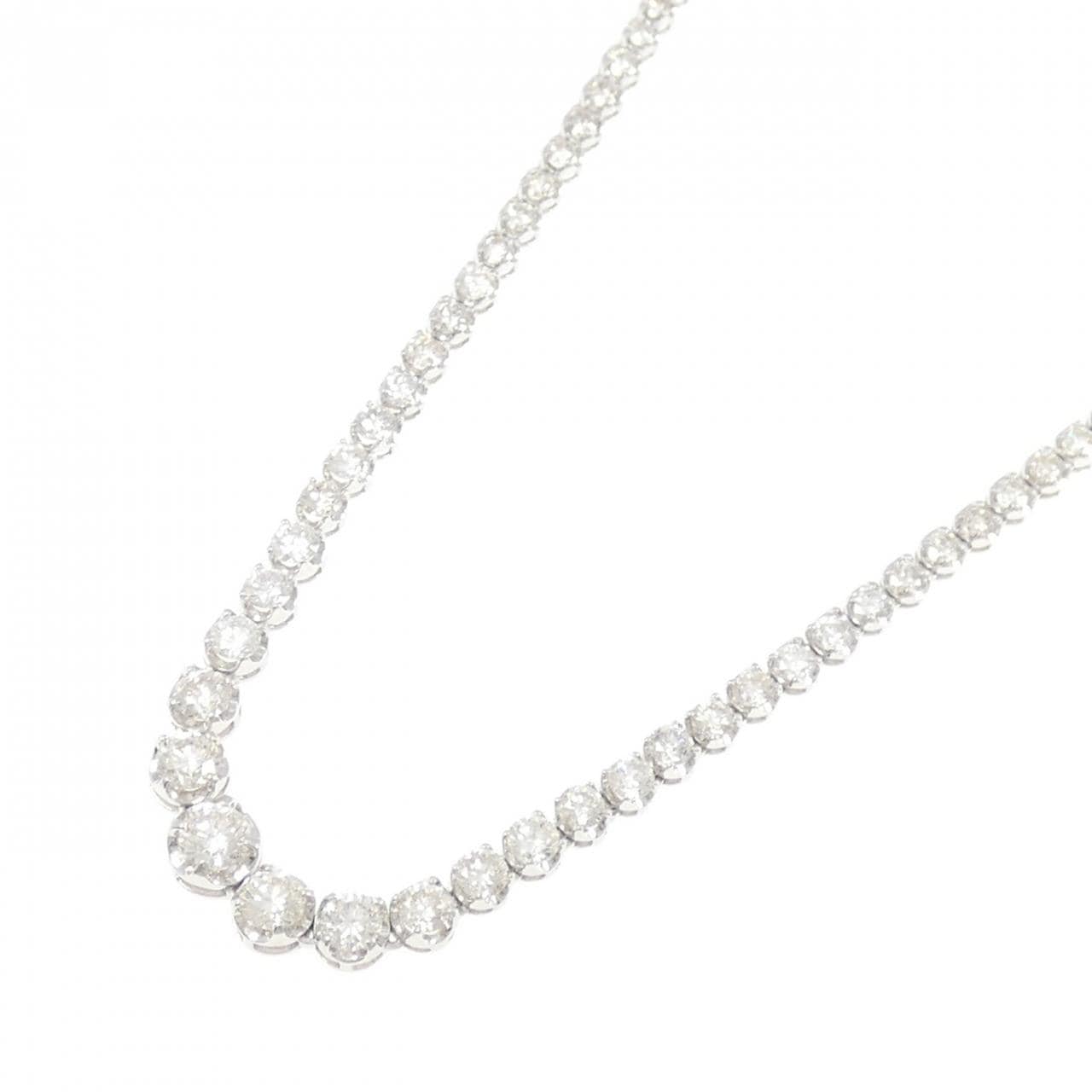 PT900/K18WG ダイヤモンド ネックレス 10.00CT
