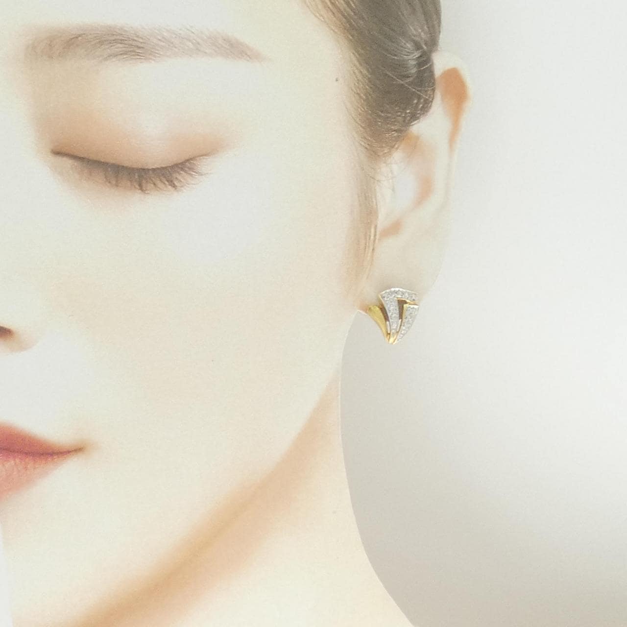 K18YG/K18WG ダイヤモンド ピアス 0.20CT