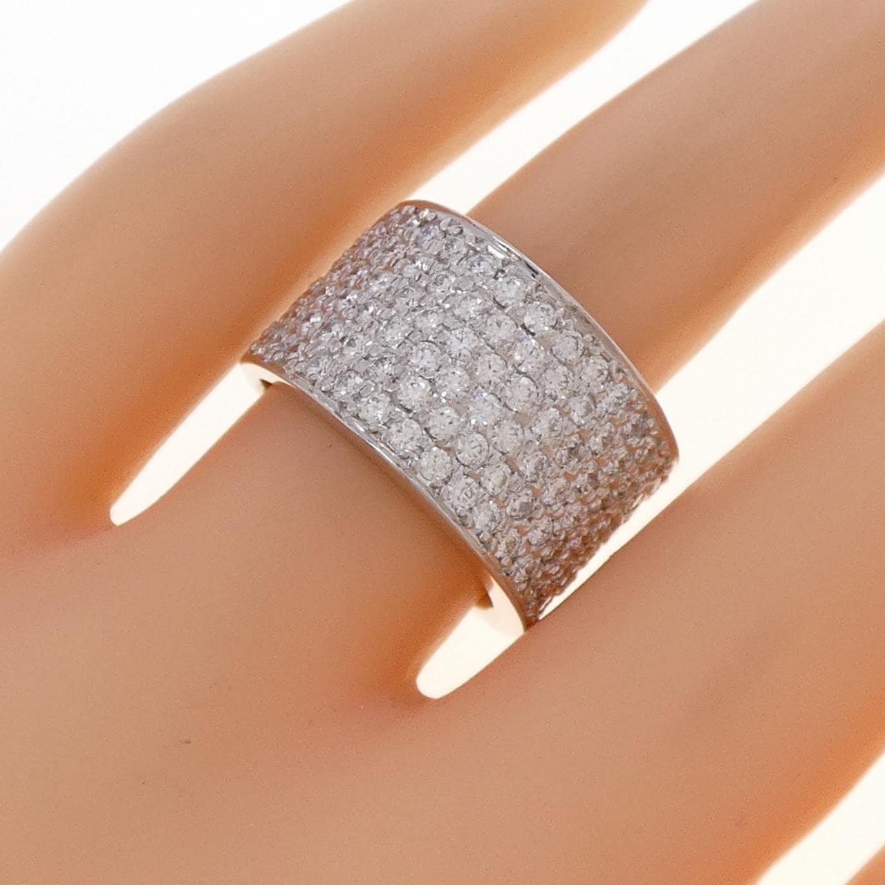 K18WG パヴェ ダイヤモンド リング 1.75CT