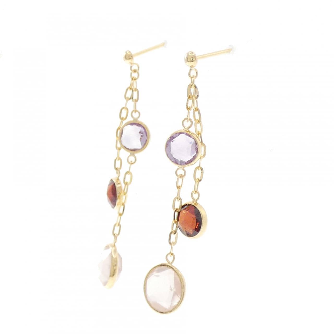 K18YG カラーストーン ピアス