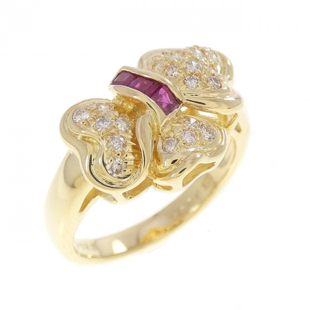 K18YG ルビー リング 0.23CT