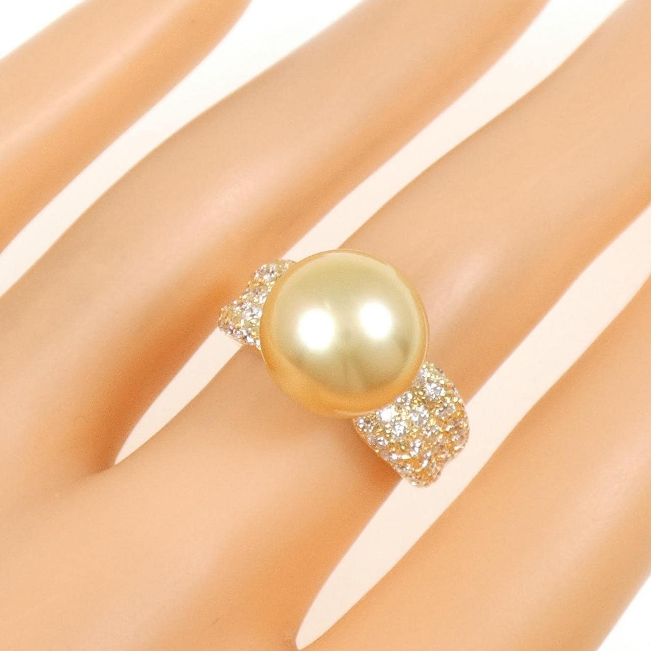 K18YG白蝶珍珠戒指11.6mm