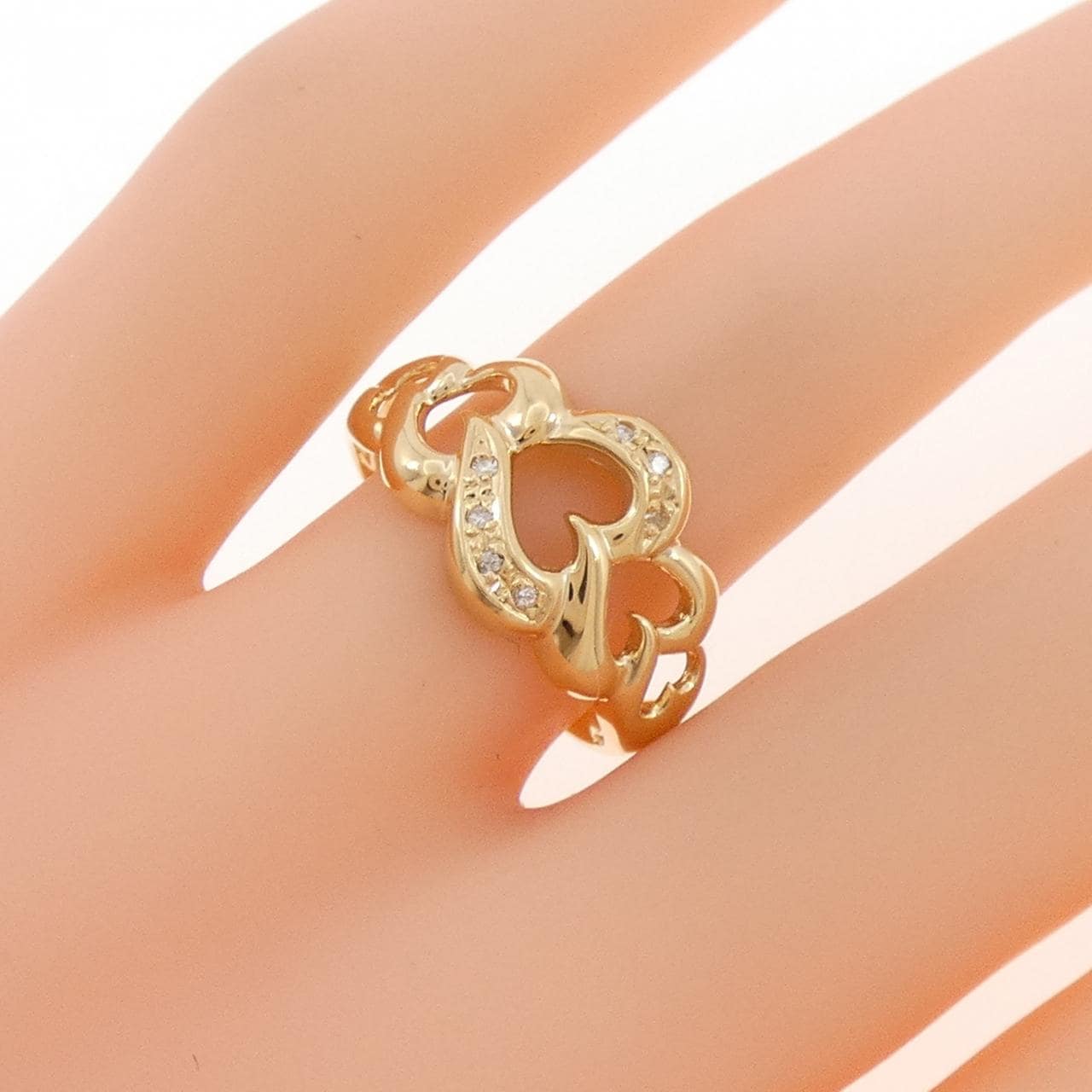 K18YG ハート ダイヤモンド リング 0.04CT