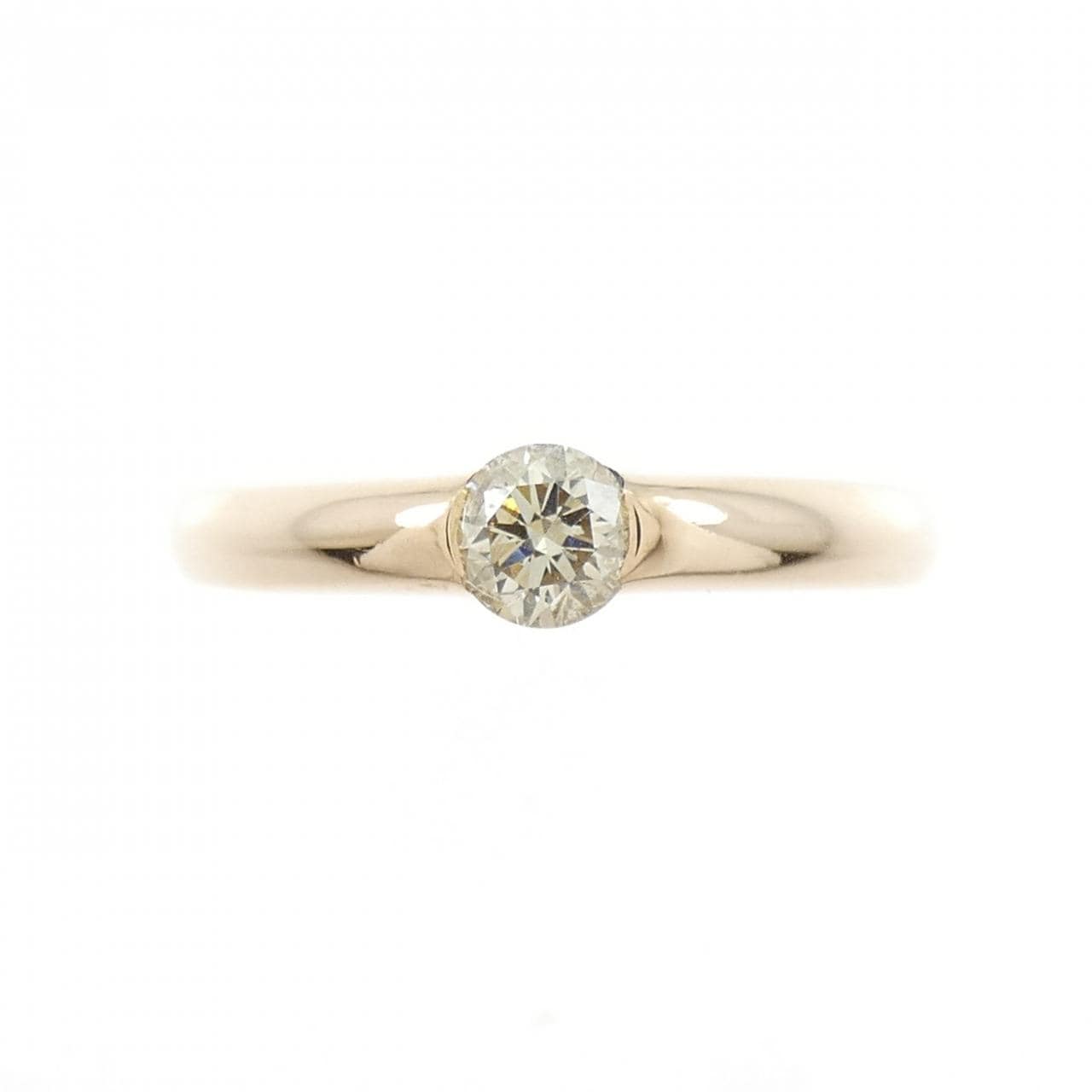 K18PG ソリティア ダイヤモンド リング 0.23CT