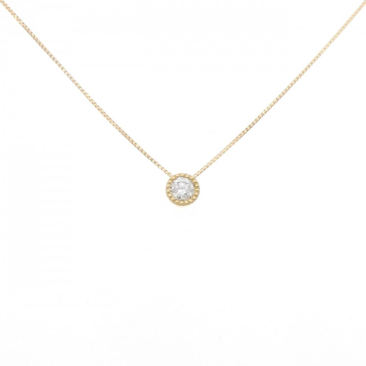 K18YG ソリティア ダイヤモンド ネックレス 0.20CT