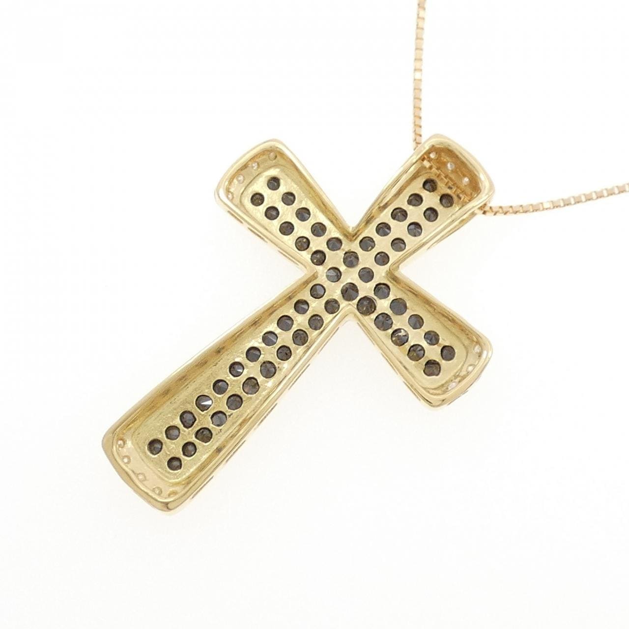 K18YG クロス ダイヤモンド ネックレス 1.04CT