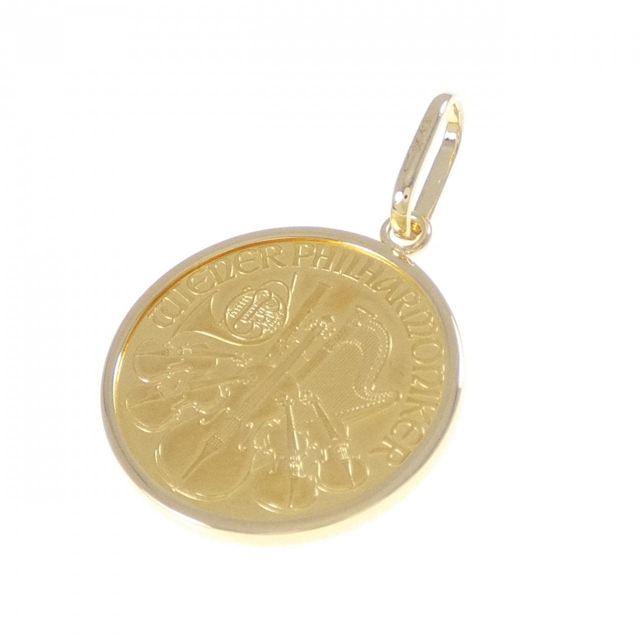 K18YG(枠) コイン ペンダント