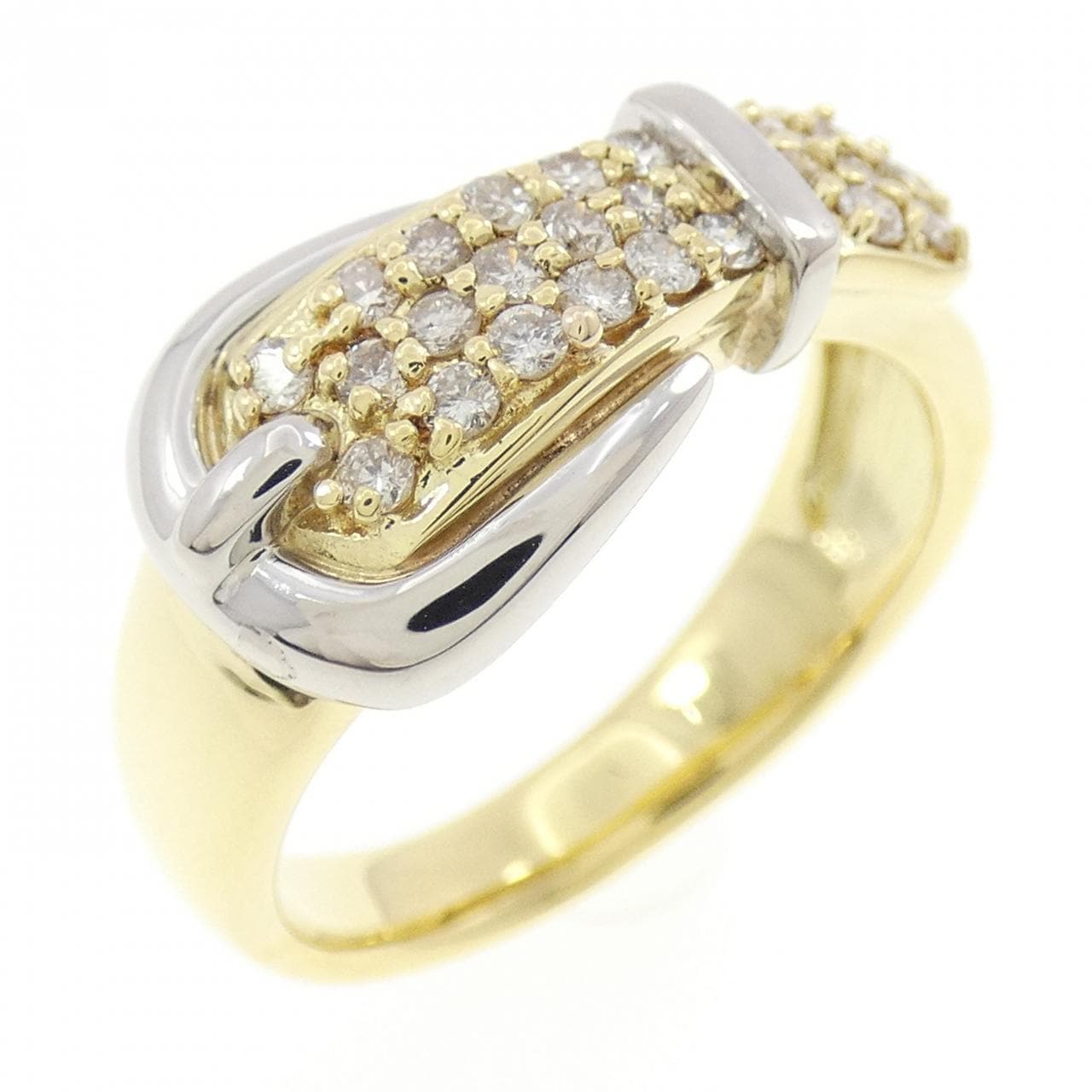 K18YG/PT900 パヴェ ダイヤモンド リング 0.27CT