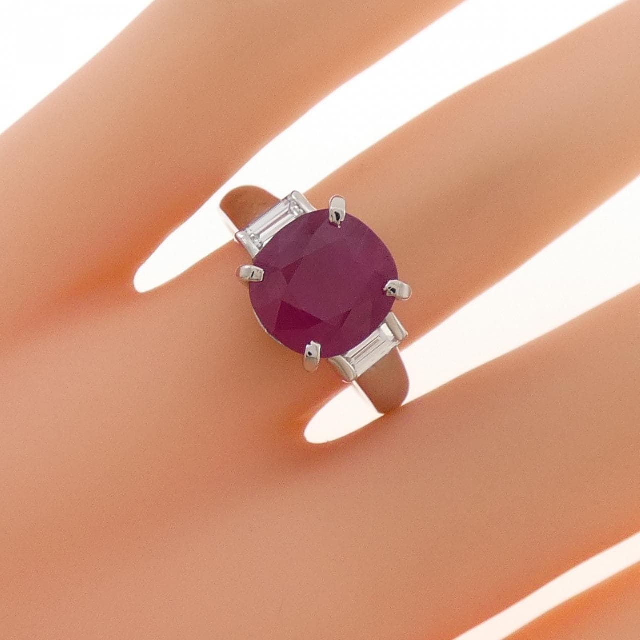 PT900 ルビー リング 4.26CT