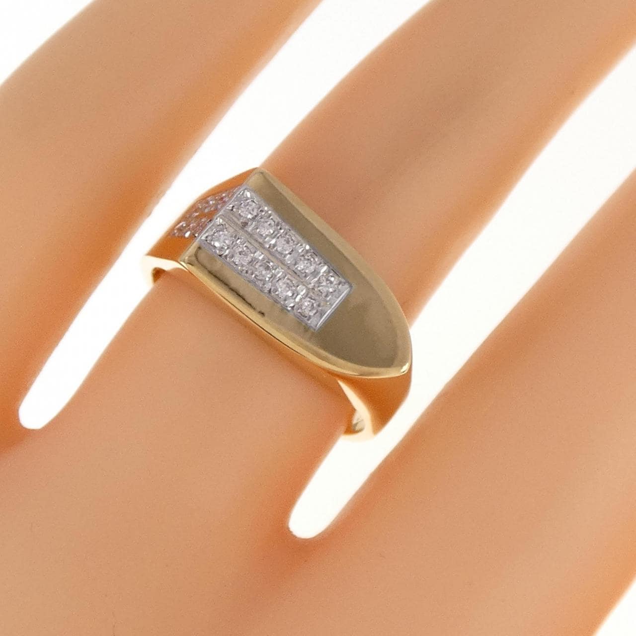 K18YG/PT ダイヤモンド リング 0.11CT