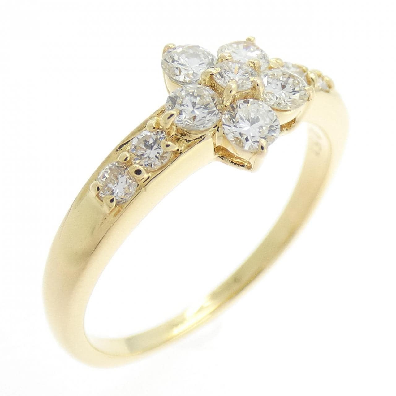 K18YG フラワー ダイヤモンド リング 0.51CT