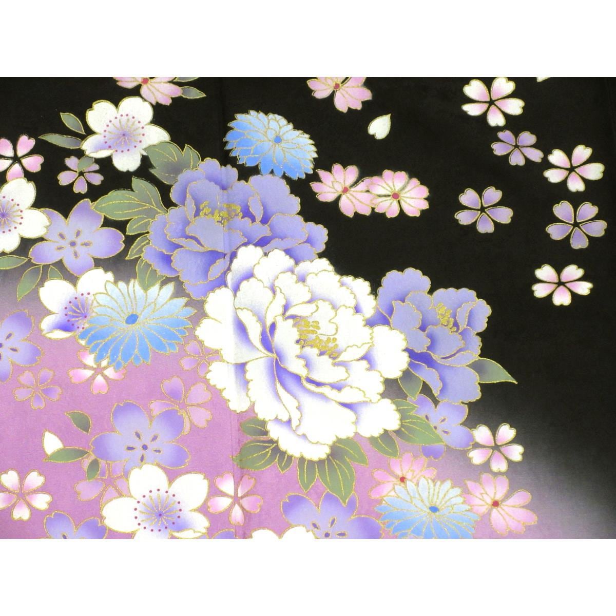 【未使用品】振袖　友禅金彩加工　ボカシ染