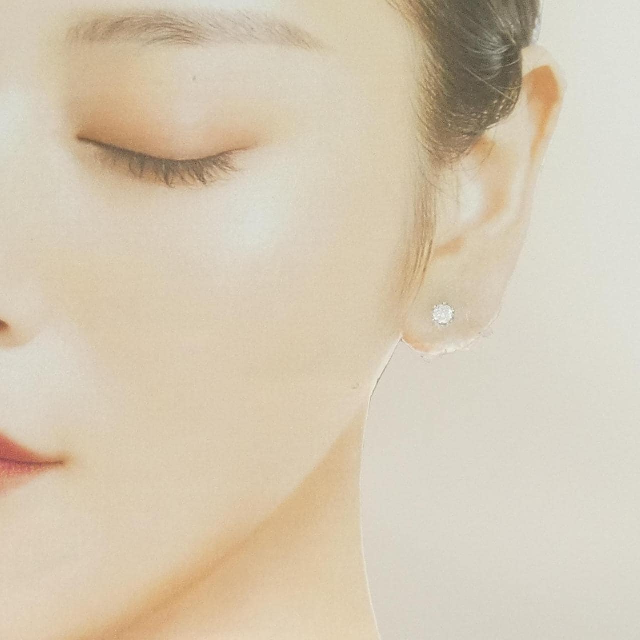 PT900 ソリティア ダイヤモンド ピアス 0.489CT