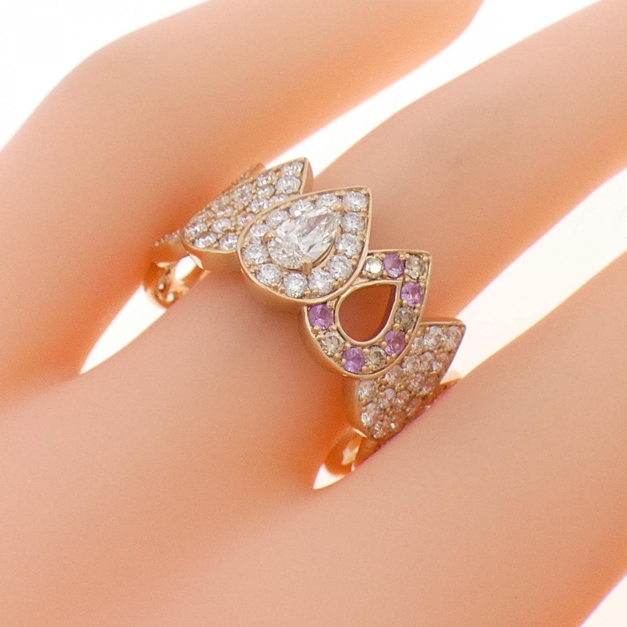 K18PG カラーストーン リング