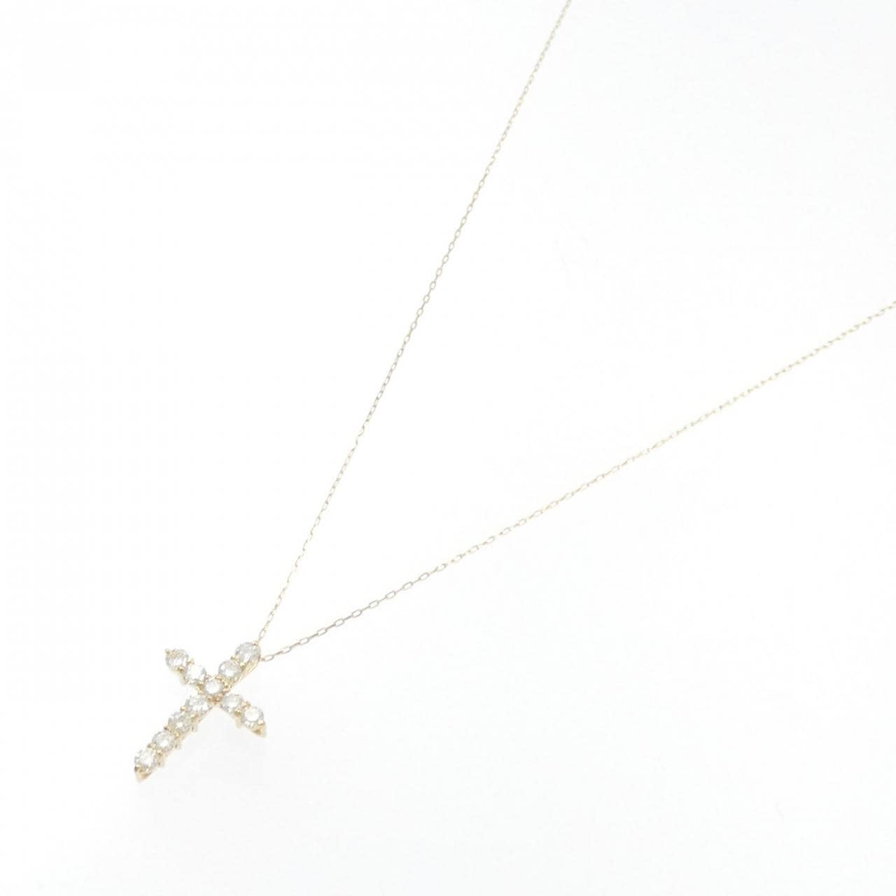 K18YG cross Diamond necklace 0.50CT