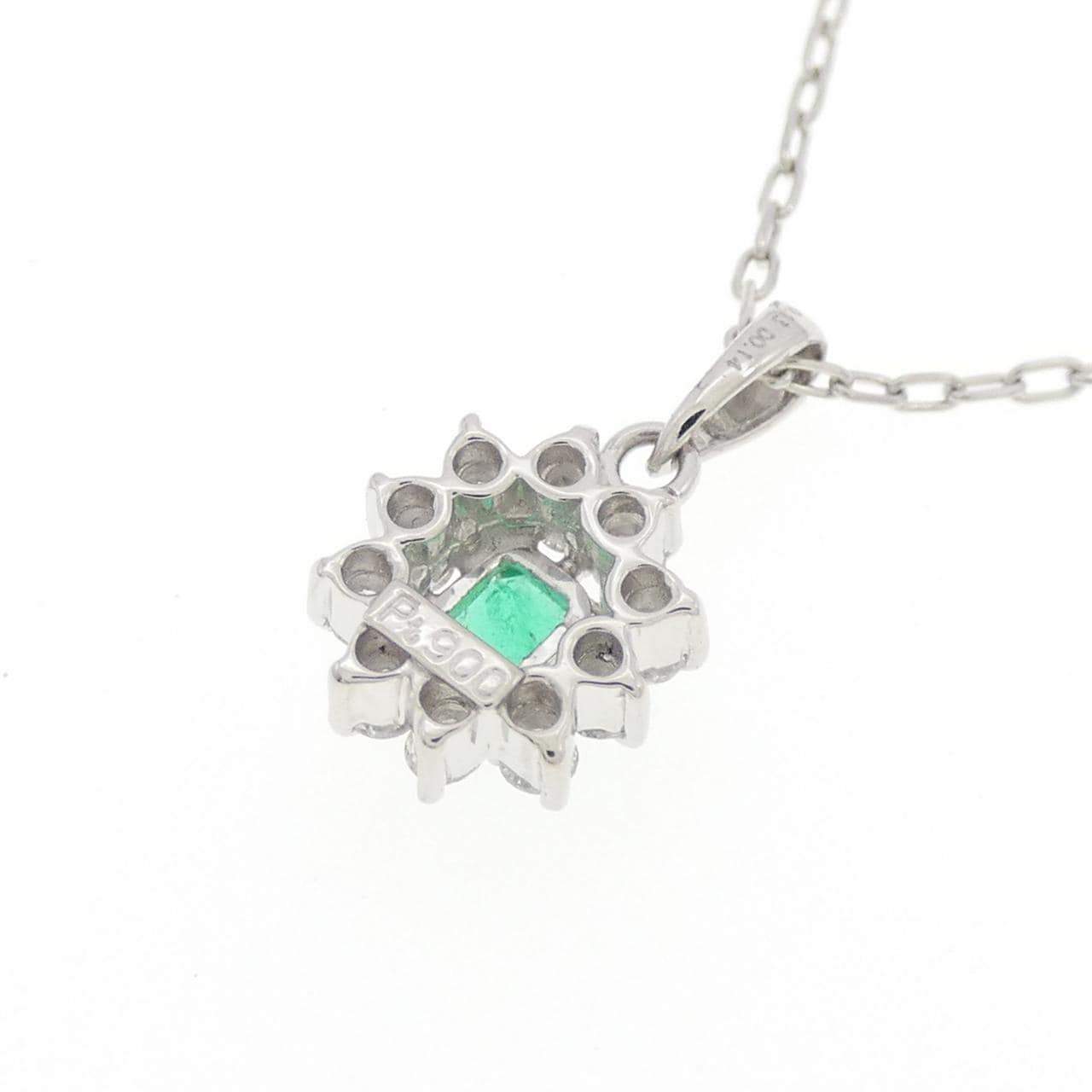 PT900/PT850 エメラルド ネックレス 0.13CT