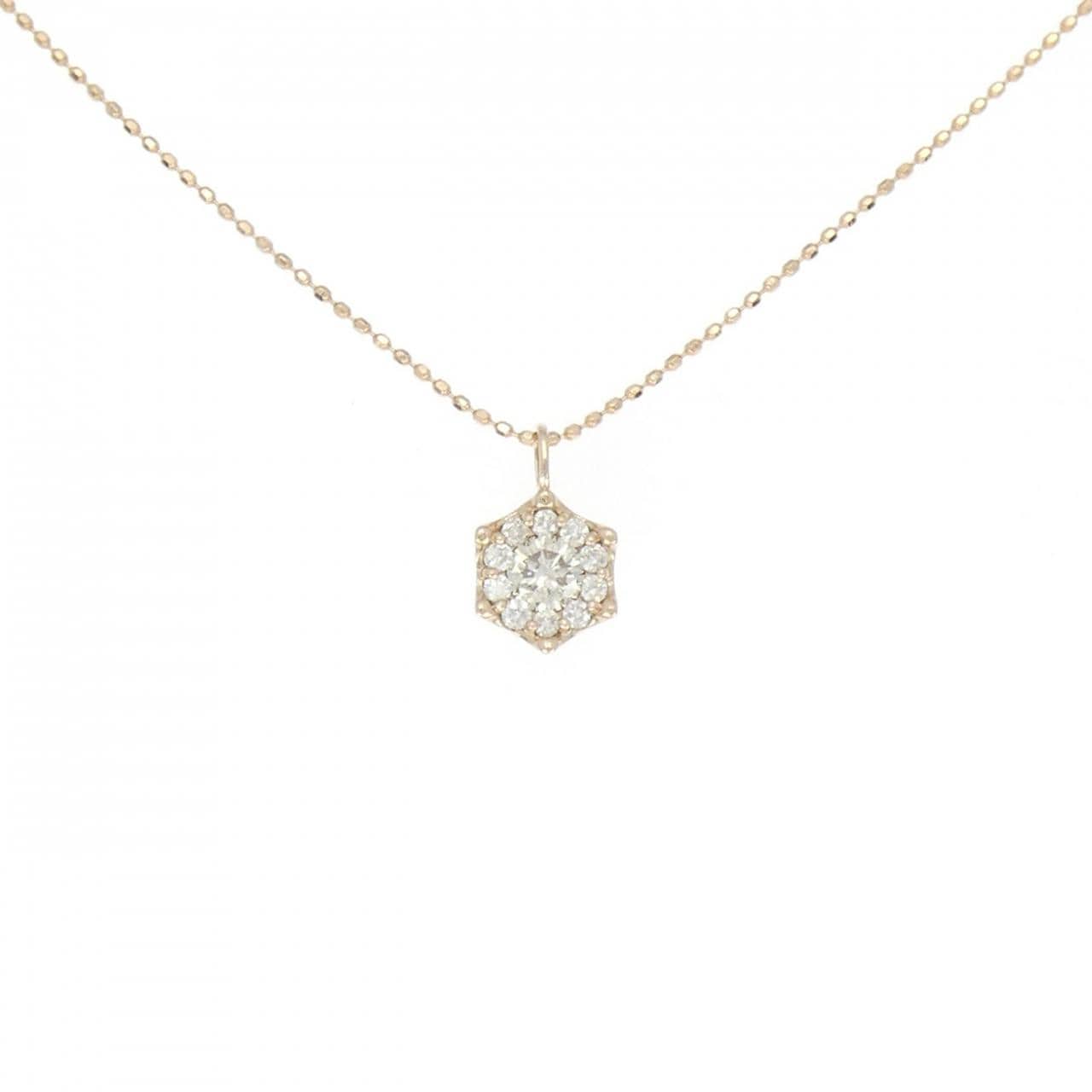 K18PG/750PG ダイヤモンド ネックレス 0.31CT