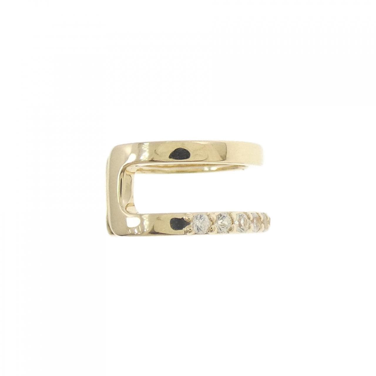 K10YG ホワイトサファイヤ イヤーカフ 片耳