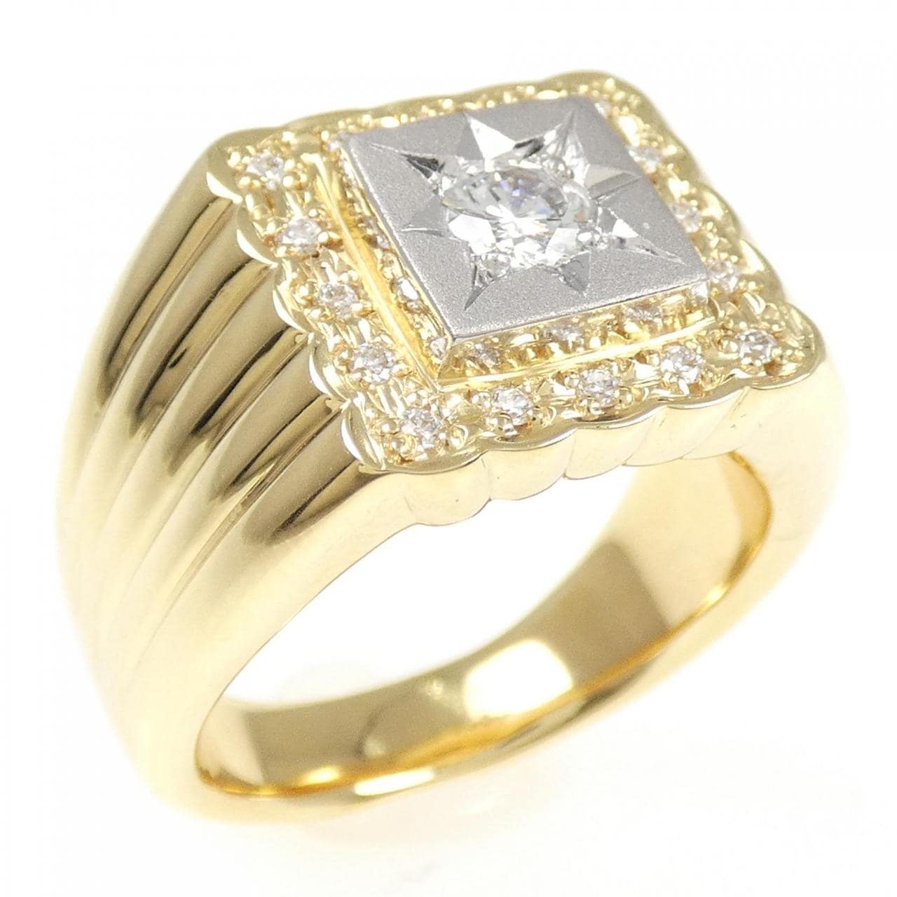 K18YG/PT Diamond Ring 0.348CT