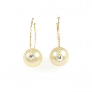 K18YG/K18WG 白蝶パール ピアス 9.7mm