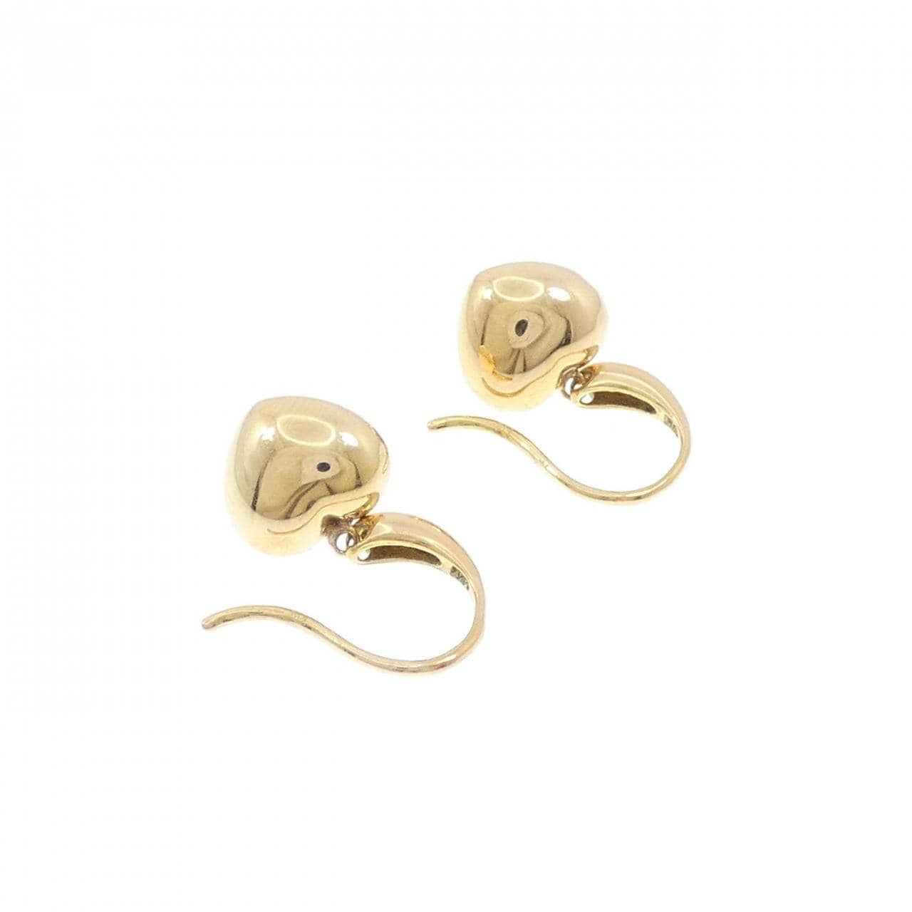 K18YG heart earrings