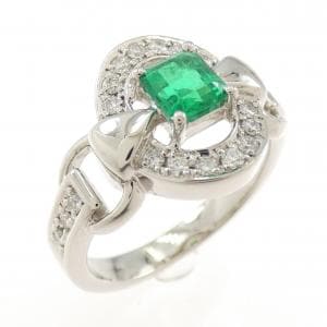 PT900 エメラルド リング 0.40CT