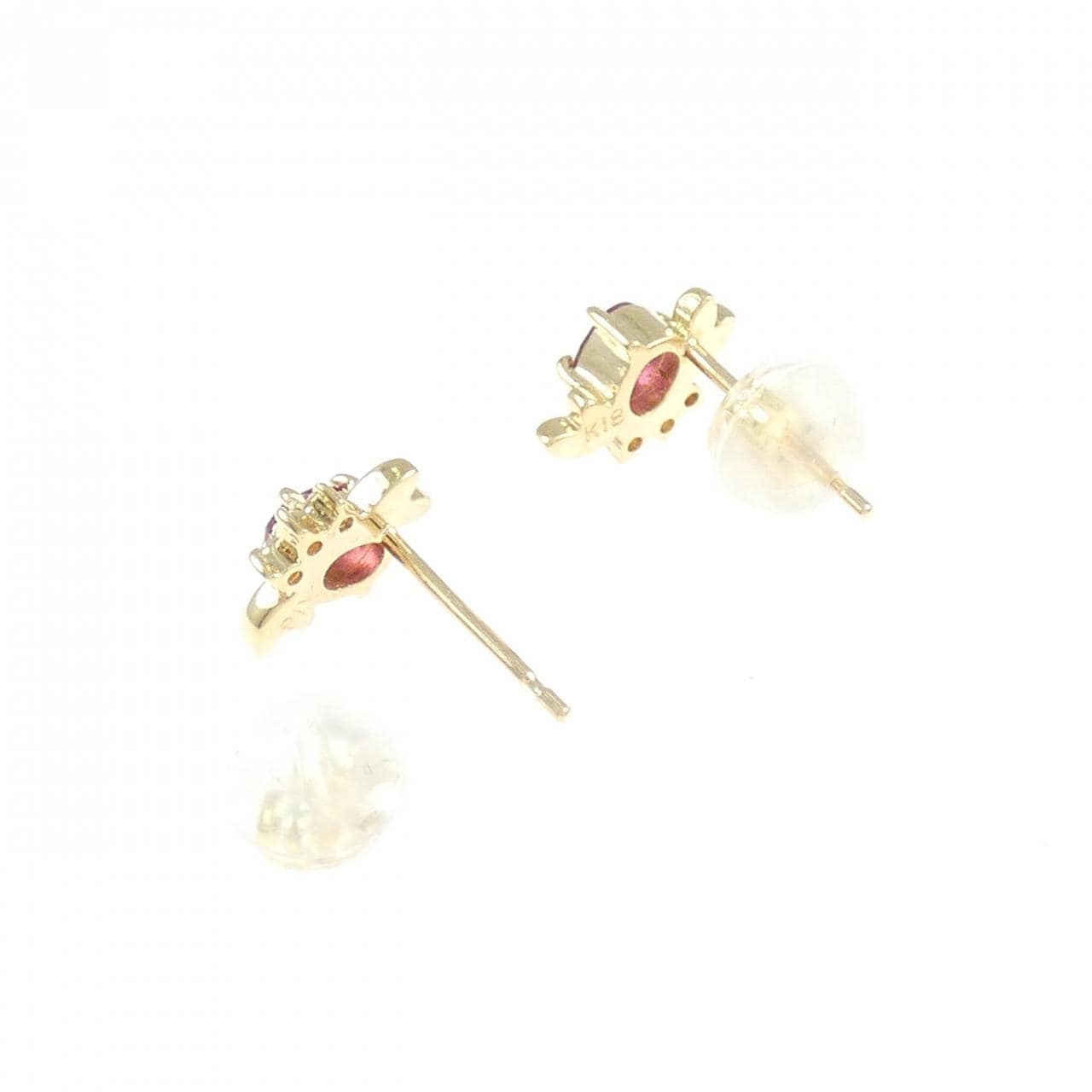 K18YG ルビー ピアス