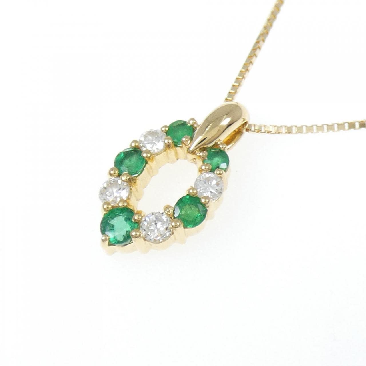 K18YG emerald necklace 0.41CT
