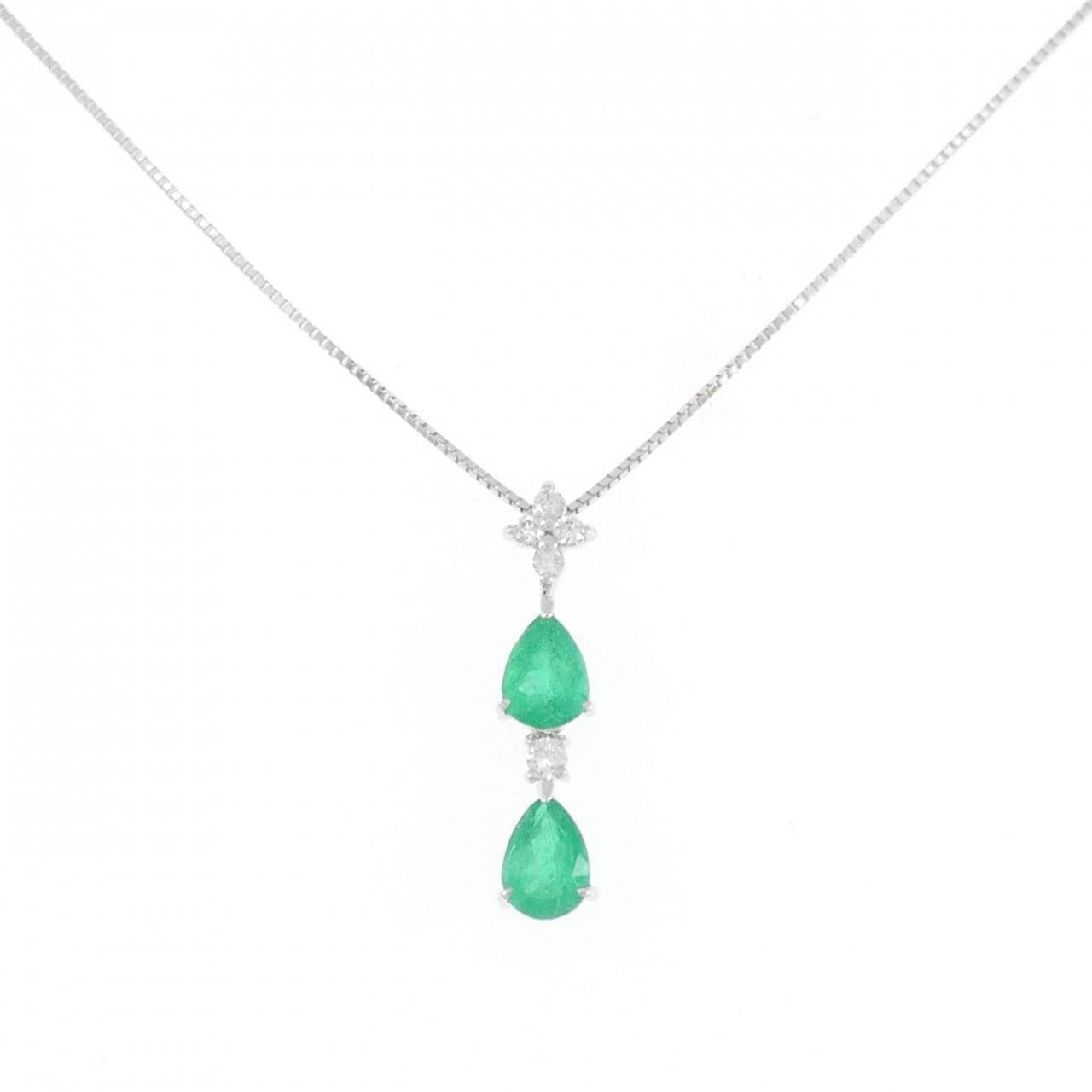 K18WG Emerald Necklace 0.94CT