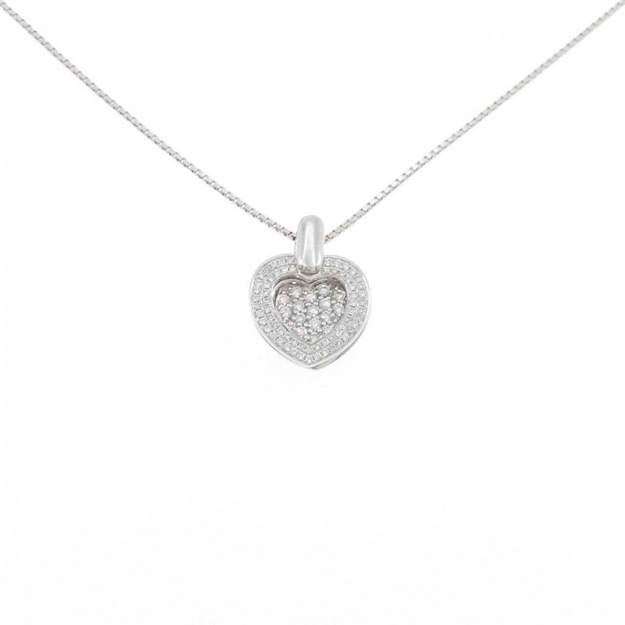 K18WG ハート ダイヤモンド ネックレス 0.50CT