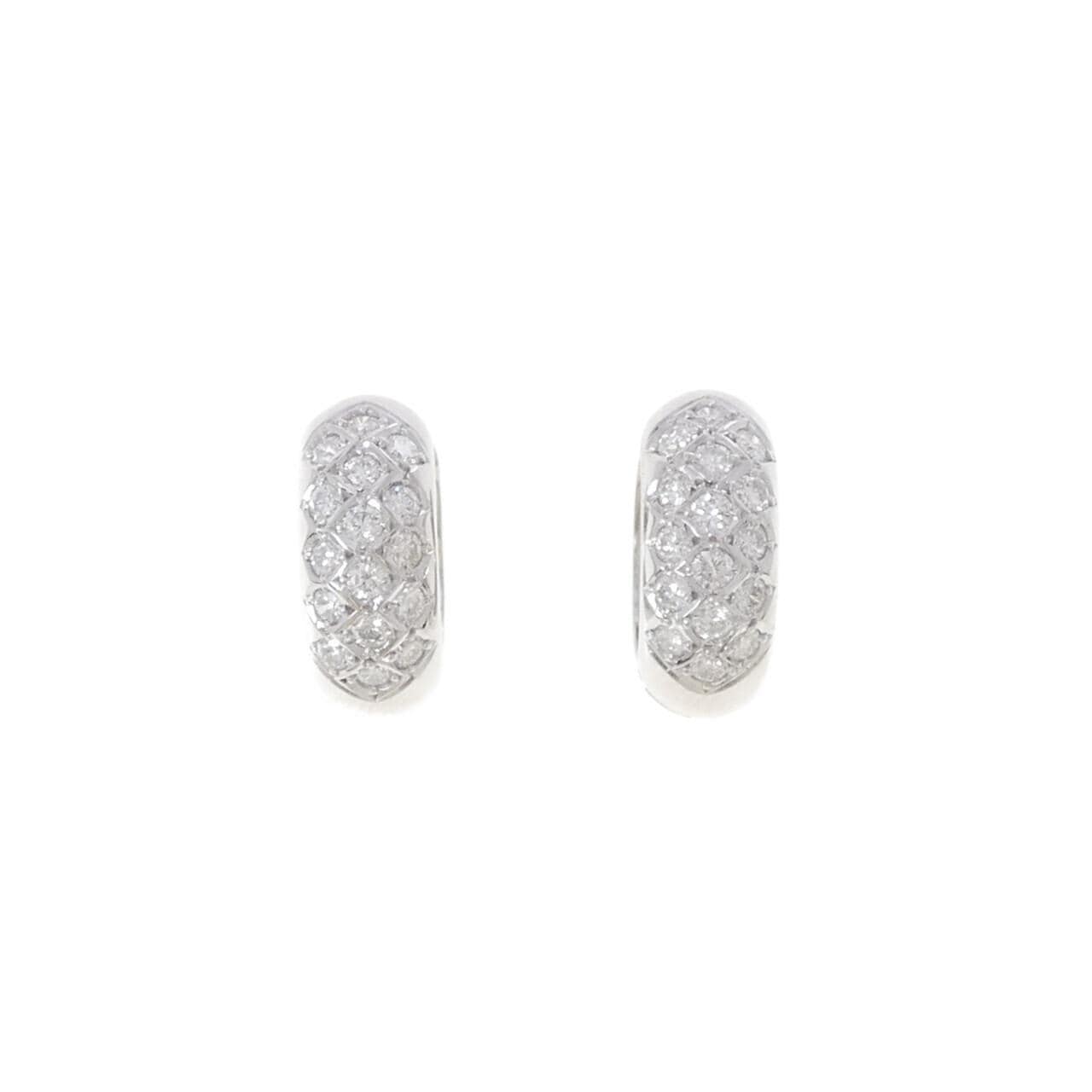 PT900/K18WG ダイヤモンド ピアス 0.64CT