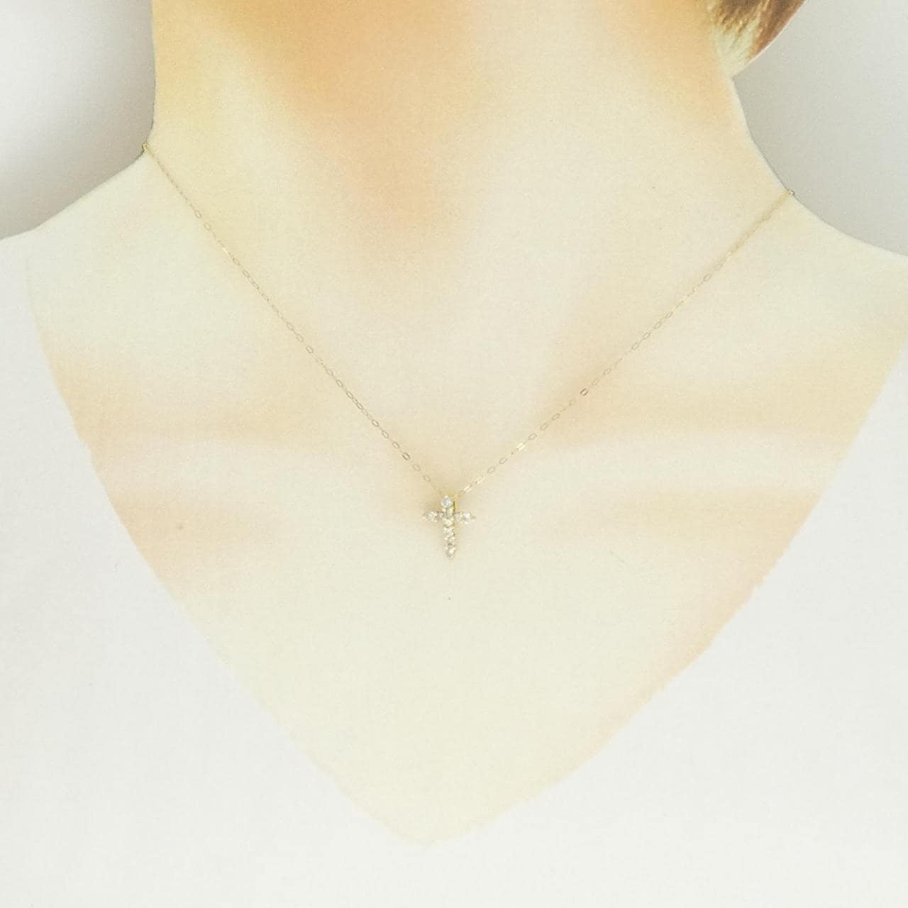 K18YG クロス ダイヤモンド ネックレス 0.30CT